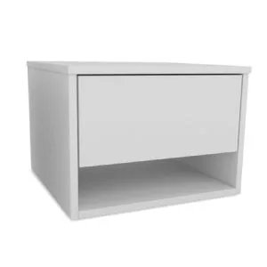 MESA LUZ 1 CAJON FLOTANTE Y HUECO BLANCO