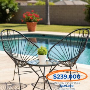 SILLÓN ACAPULCO ESTRUCTURA NEGRA COLORES VARIOS