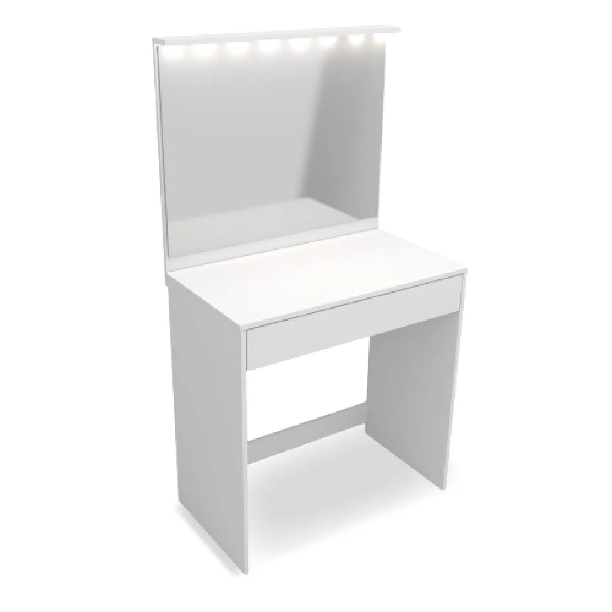 TOCADOR MAQUILLADOR CON ESPEJO Y CAJÓN LUZ LED BLANCO