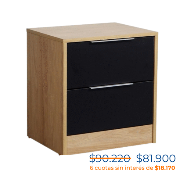 MESA LUZ 2 CAJONES MURANO HICKORY / NEGRO
