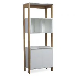 COLUMNA MODULO CALABRIA 2 PUERTAS HICKORY/BLANCO