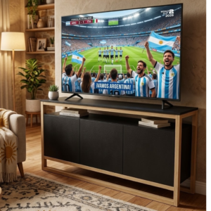 MESA TV CHIC 133X40X75CM 4200 COMBINADO OLMO / NEGRO