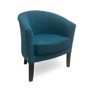 SILLON UN CUERPO GIOVANNI TELA RÚSTICA TURQUESA