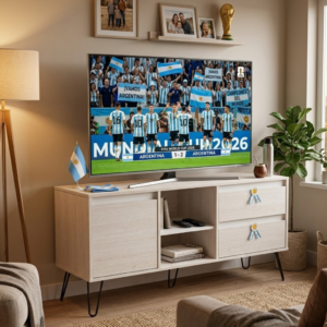 RACK VAJILLERO CAIRO NORDICO 133CM GRIS ANDINO / BLANCO