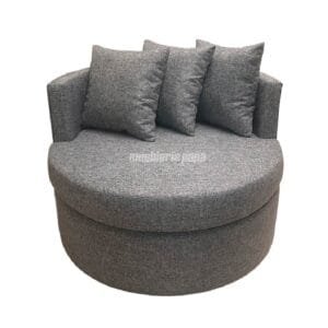 SILLON UN CUERPO MILAZZO TELA RÚSTICA GRIS CLARO