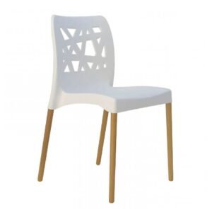 SILLA  FRANCA PATA MADERA BLANCO CÓD. 323
