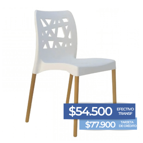 SILLA  FRANCA PATA MADERA BLANCO CÓD. 323
