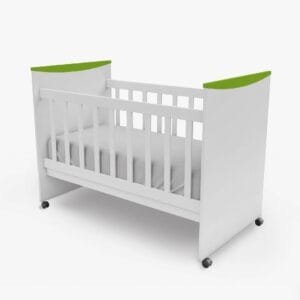 CUNA SIMPLE EKO310 C/ RUEDAS - VERDE