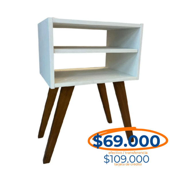 MESA LUZ ESCANDINAVA SIN CAJON PINO 128 CASTAÑO - BLANCO