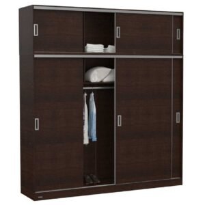 PLACARD + BAULERA KABUL 220X242CM 3 PUERTAS CORREDIZAS TABACO