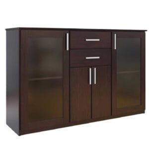 BAHIUT PINO 3 CORPUS 2 PTAS VIDRIO 2 CAJONES 330 CAOBA