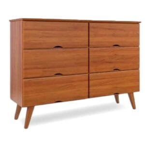 COMODA ESCANDINAVA 6 CAJONES PINO 127 CASTAÑO