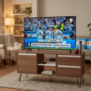 RACK VAJILLERO CAIRO NORDICO 133X68CM CARV. MEZZO/BLANCO