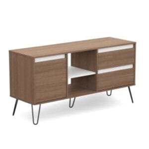 RACK VAJILLERO CAIRO NORDICO 133X68CM CARV. MEZZO/BLANCO