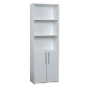 BIBLIOTECA ALTA 60X180X30CM 5 ESTANTES 2 PTAS MESINA BLANCO