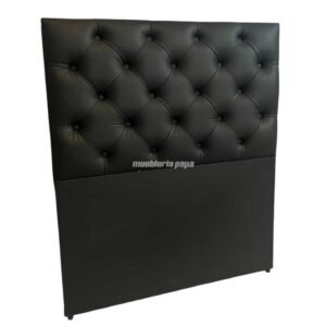 RESPALDO PLAZA Y MEDIA 1 ½ (100) CAPITONE - TAP. CUERINA NEGRA