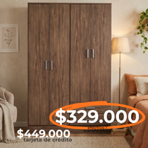 PLACARD TANA PLUS 113X182X47CM 4 PUERTAS 2 CAJONES MOCCHA