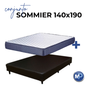 CONJUNTO SOMMIER 2 PLAZAS 140X190CM LUJO ESPUMA
