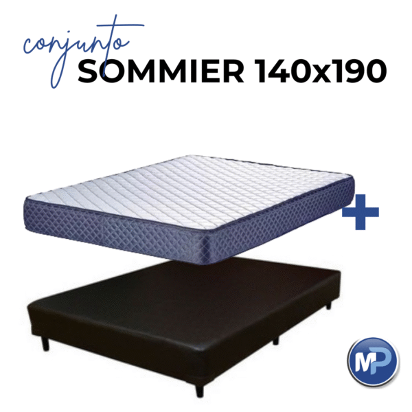CONJUNTO SOMMIER 2 PLAZAS 140X190CM LUJO ESPUMA
