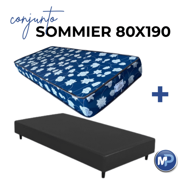 CONJUNTO SOMMIER 1 PLAZA 80X190CM ESPUMA