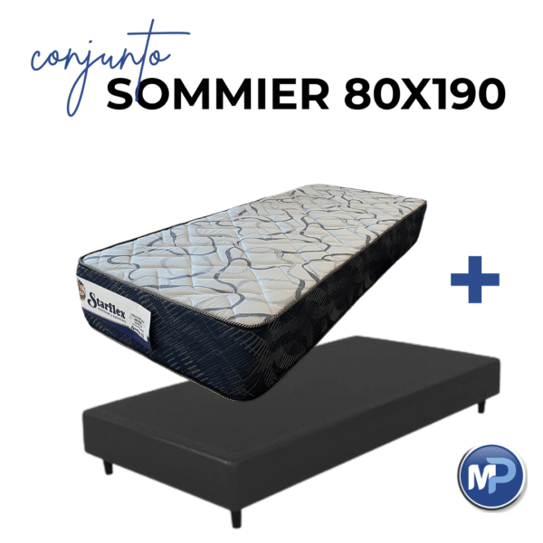 CONJUNTO SOMMIER 1 PLAZA 80X190CM SELENE ESPUMA