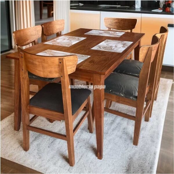 JUEGO DE COMEDOR ESCANDINAVO CASTAÑO