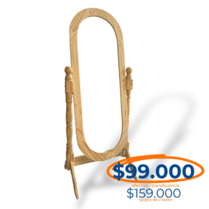 MARCO DE ESPEJO PIE OVAL PINO RÚSTICO NATURAL