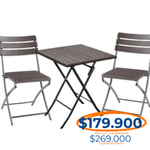 COMBO: MESA PLEGABLE + 2 SILLAS