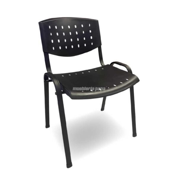 SILLA OFICINA SIN BRAZOS VL T01 - TODA PLASTICO - NEGRA