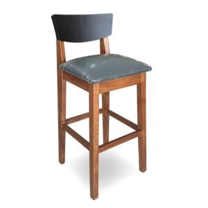 BANQUETA MEDITERRANEO 139 RESPALDO NEGRO ASIENTO ECOCUERO NEGRO - CASTAÑO