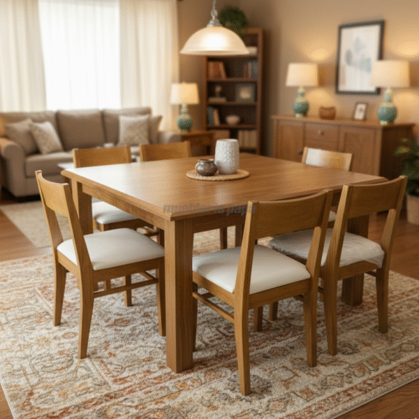 JUEGO DE COMEDOR SILVIA MIEL CLARO