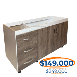 BAJO MESADA 140CM ARCO 3 CAJONES NEBRASKA