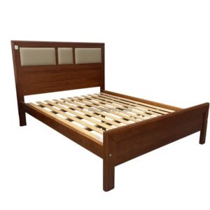 CAMA VALENTINO PINO MACIZO MIEL OSCURO 1504 RESPALDO ECO CHAMPAGNE