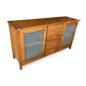 BAHIUT TV LED MONTECATINI MC006 CON PUERTAS VIDRIO CARAMELO