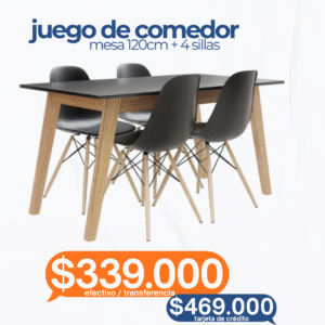 JUEGO DE COMEDOR TULIP NEGRO