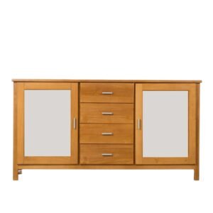 BAHIUT TV LED MONTECATINI MC006 CON PUERTAS VIDRIO CARAMELO