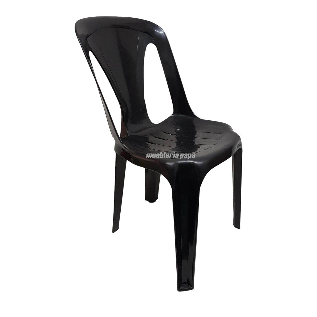 SILLA PLASTICA AMADEUS NEGRO SIN BRAZOS
