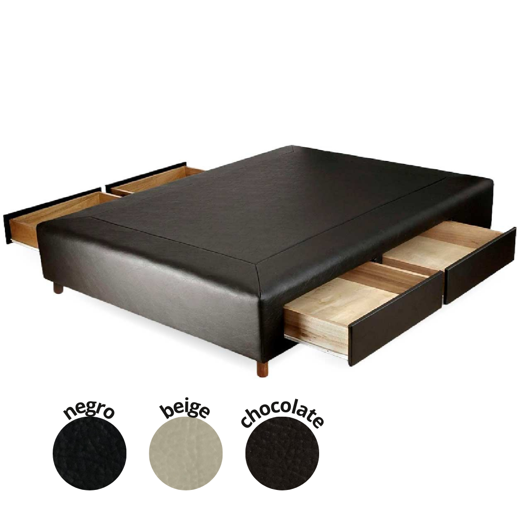 BOX 140X190CM ECO CUERO CON CAJONES