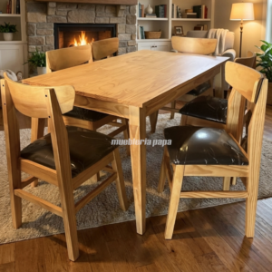 JUEGO DE COMEDOR ESCANDINAVO MIEL