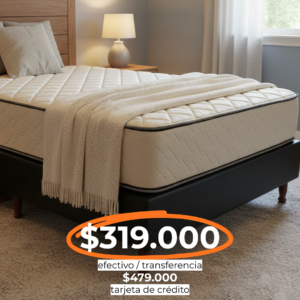 CONJUNTO DE SOMMIER 1 PLAZA Y ½ 90X190 RESORTES