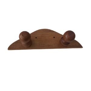 PERCHERO PARED MADERA 2 GANCHOS ALGARROBO