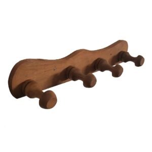 PERCHERO PARED MADERA 4 GANCHOS ALGARROBO