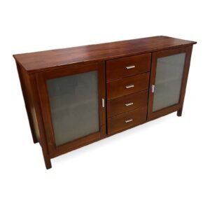 BAHIUT TV LED MONTECATINI MC006 CON PUERTAS VIDRIO CEDRO