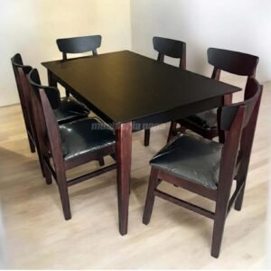 JUEGO COMEDOR MEDITERRANEO CAOBA/NEGRO